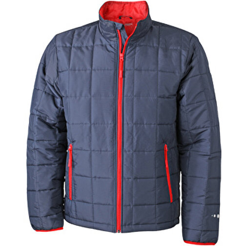Men’s Padded Light Weight Jacket , James Nicholson, navy/rot, 100% Polyester, M, , Bild 1