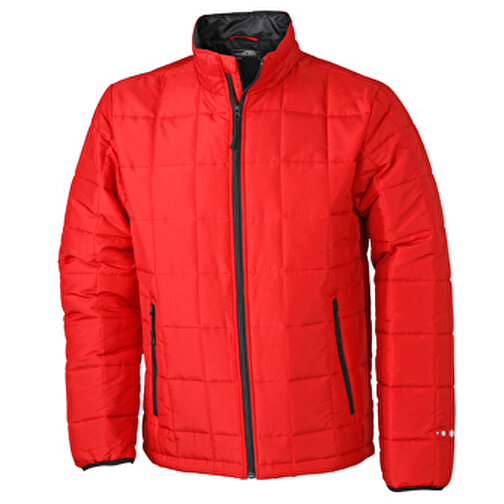Men’s Padded Light Weight Jacket , James Nicholson, rot/schwarz, 100% Polyester, 3XL, , Bild 1
