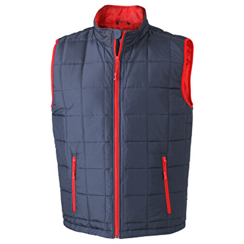 Men’s Padded Light Weight Vest , James Nicholson, navy/rot, 100% Polyester, S, , Bild 1
