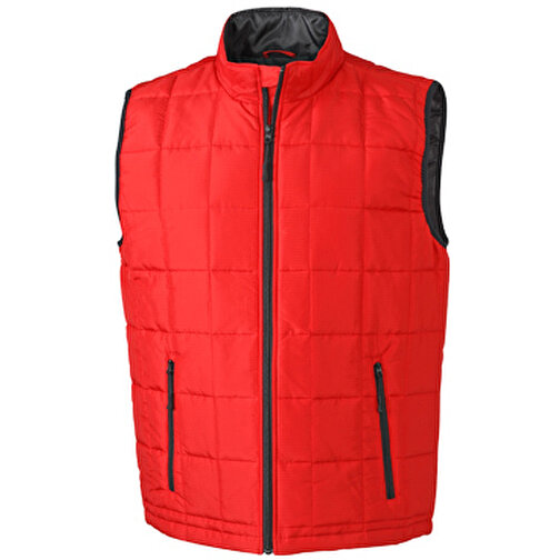 Men’s Padded Light Weight Vest , James Nicholson, rot/schwarz, 100% Polyester, S, , Bild 1
