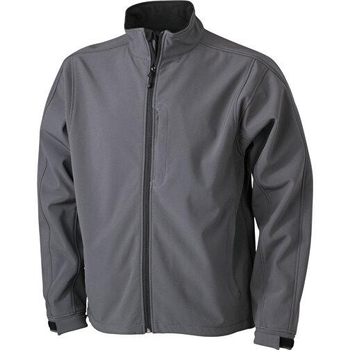 Men’s Softshell Jacket , James Nicholson, carbon, 95% Polyester, 5% Elasthan, XL, , Bild 1