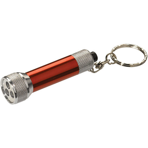 Mini-LED-Lampe Mit Schlüsselring , rot, Aluminium & Metall, 6,80cm (Länge), Bild 1