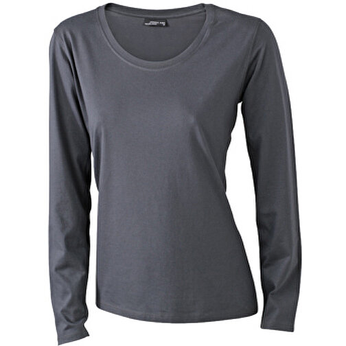 Ladies’ Shirt Long-Sleeved Medium , James Nicholson, graphite, 100% Baumwolle, ringgesponnen, XXL, , Bild 1