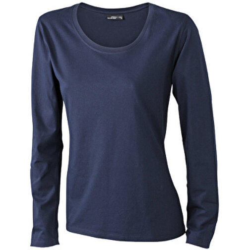 Ladies’ Shirt Long-Sleeved Medium , James Nicholson, navy, 100% Baumwolle, ringgesponnen, 3XL, , Bild 1