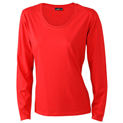 Ladies’ Shirt Long-Sleeved Medium , James Nicholson, rot, 100% Baumwolle, ringgesponnen, M, , Bild 1