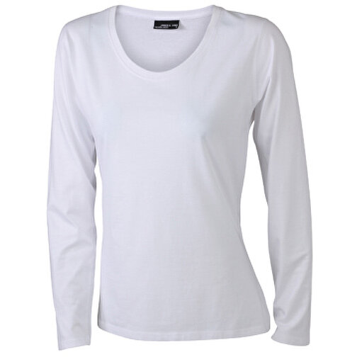 Ladies’ Shirt Long-Sleeved Medium , James Nicholson, weiss, 100% Baumwolle, ringgesponnen, XL, , Bild 1