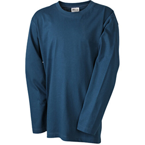 Junior Shirt Long-Sleeved Medium , James Nicholson, petrol, 100% Baumwolle, ringgesponnen, S (110/116), , Bild 1