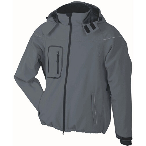 Men’s Winter Softshell Jacket , James Nicholson, carbon, 100% Polyester, S, , Bild 1