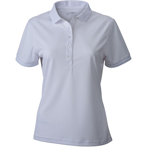 Ladies’ Active Polo , James Nicholson, weiss, 100% Polyester, XXL, , Bild 1