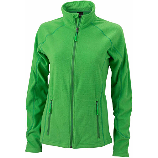 Ladies’ Structure Fleece Jacket , James Nicholson, grün/ dark-grün, 100% Polyester, S, , Bild 1