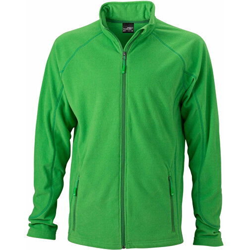 Men’s Structure Fleece Jacket , James Nicholson, grün/ dark-grün, 100% Polyester, M, , Bild 1