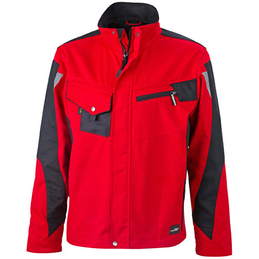 Workwear Jacket , James Nicholson, rot/schwarz, 100% Polyamid CORDURA ®, M, , Bild 1