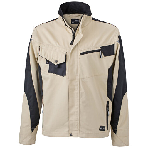 Workwear Jacket , James Nicholson, stone/schwarz, 100% Polyamid CORDURA ®, S, , Bild 1