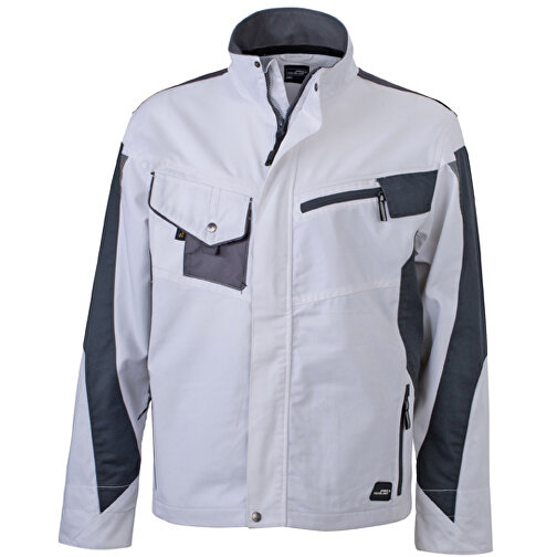 Workwear Jacket , James Nicholson, weiss/carbon, 100% Polyamid CORDURA ®, L, , Bild 1