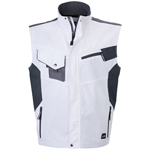 Workwear Vest , James Nicholson, weiß/carbon, 100% Polyamid CORDURA ®, 3XL, , Bild 1