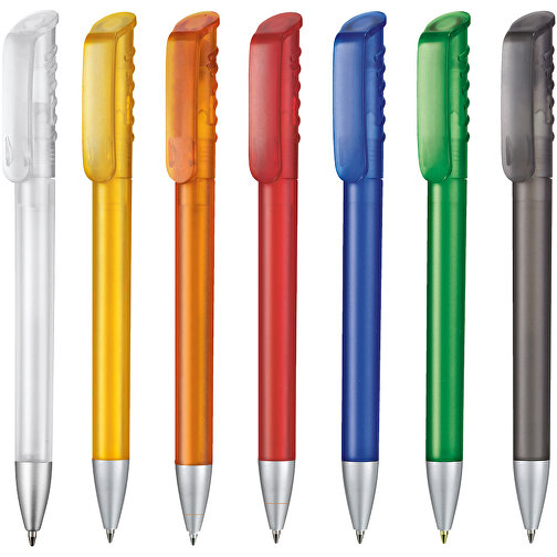 Kugelschreiber TOP SPIN FROZEN , Ritter-Pen, schwarz-frozen, ABS-Kunststoff, 14,10cm (Länge), Bild 4