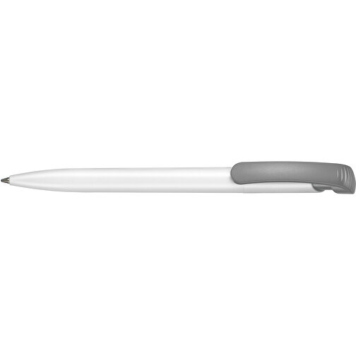 Kugelschreiber CLEAR , Ritter-Pen, steingrau/weiss, ABS-Kunststoff, 14,80cm (Länge), Bild 3