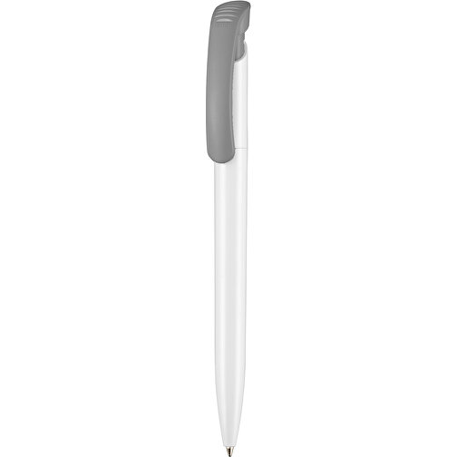 Kugelschreiber CLEAR SHINY , Ritter-Pen, steingrau/weiß, ABS-Kunststoff, 14,80cm (Länge), Bild 1