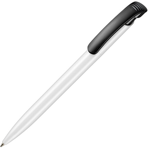 Kugelschreiber CLEAR SHINY , Ritter-Pen, schwarz/weiss, ABS-Kunststoff, 14,80cm (Länge), Bild 2