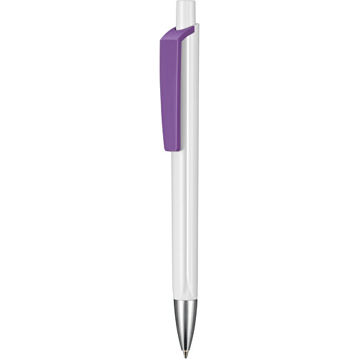 Kugelschreiber TRI-STAR , Ritter-Pen, violett/weiß, ABS-Kunststoff, 14,00cm (Länge), Bild 1