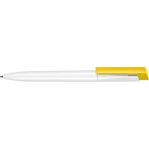 Kugelschreiber FRESH , Ritter-Pen, zitronen-gelb/weiß, ABS-Kunststoff, 14,50cm (Länge), Bild 3