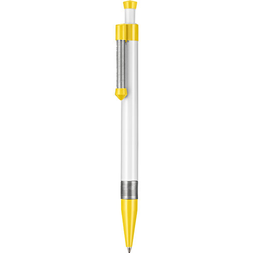 Kugelschreiber Spring SP , Ritter-Pen, zitronen-gelb/weiss, ABS-Kunststoff, 14,10cm (Länge), Bild 1