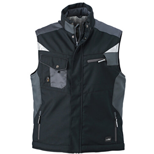 Craftsmen Softshell Vest , James Nicholson, schwarz/carbon, 100% Polyester, S, , Bild 1