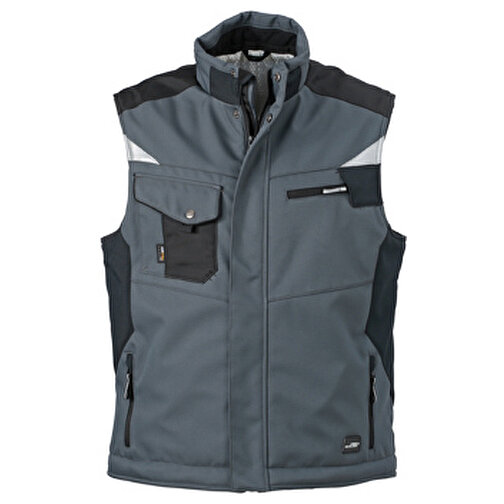 Craftsmen Softshell Vest , James Nicholson, carbon/schwarz, 100% Polyester, S, , Bild 1
