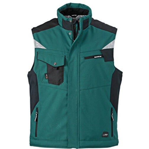 Craftsmen Softshell Vest , James Nicholson, dark-grün/schwarz, 100% Polyester, M, , Bild 1