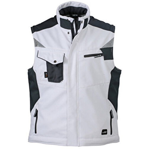 Craftsmen Softshell Vest , James Nicholson, weiss/carbon, 100% Polyester, XL, , Bild 1