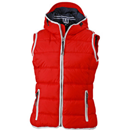 Ladies’ Maritime Vest , James Nicholson, rot/weiß, 100% Polyester, XL, , Bild 1