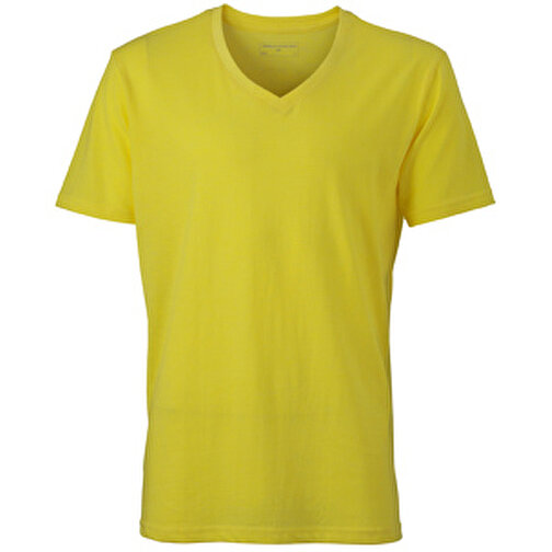 Men’s Heather T-Shirt , James Nicholson, gelb-melange, 65% Polyester, 35% Baumwolle, S, , Bild 1