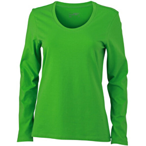 Ladies’ Stretch Shirt Long-Sleeved , James Nicholson, lime-grün, 95% Baumwolle, gekämmt, ringgesponnen, 5% Elasthan, L, , Bild 1