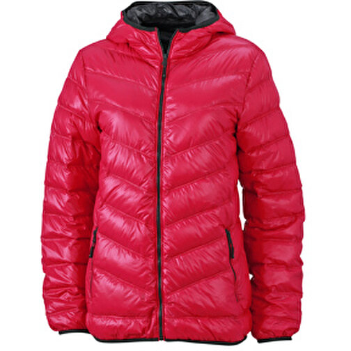 Ladies’ Down Jacket , James Nicholson, magenta/graphite, 90% Daunen, 10% Federn, M, , Bild 1