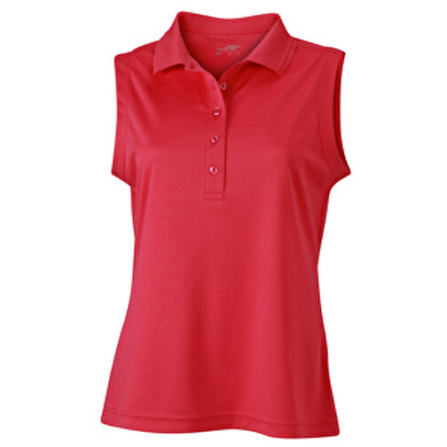 Ladies’ Active Polo Sleeveless , James Nicholson, pink, 100% Polyester, M, , Bild 1