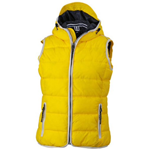Ladies’ Maritime Vest , James Nicholson, sun-gelb/weiß, 100% Polyester, S, , Bild 1