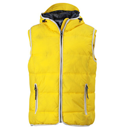 Men’s Maritime Vest , James Nicholson, sun-gelb/weiß, 100% Polyester, XL, , Bild 1