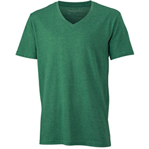 Men’s Heather T-Shirt , James Nicholson, grün-melange, 65% Polyester, 35% Baumwolle, XXL, , Bild 1