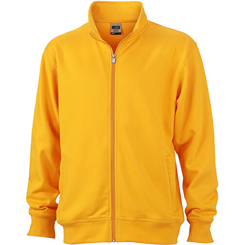 Workwear Sweat Jacket , James Nicholson, gold-gelb, 70% Baumwolle, 30% Polyester, 3XL, , Bild 1