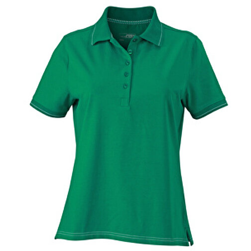Ladies’ Elastic Polo , James Nicholson, irish-grün/weiss, 95% Baumwolle, 5% Elasthan, S, , Bild 1