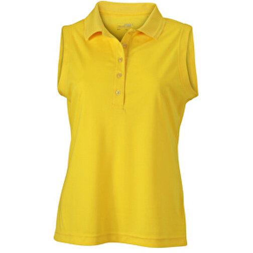 Ladies’ Active Polo Sleeveless , James Nicholson, sun-gelb, 100% Polyester, XL, , Bild 1