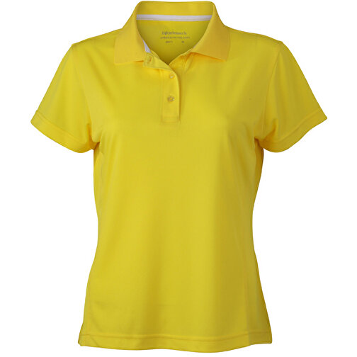 Ladies’ Polo High Performance , James Nicholson, gelb, 100% Polyester, L, , Bild 1