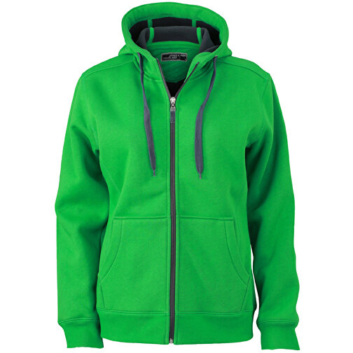 Ladies’ Doubleface Jacket , James Nicholson, fern-grün/graphite, 55% Polyester, 45% Baumwolle, XL, , Bild 1