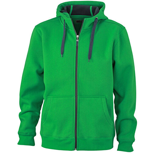 Men’s Doubleface Jacket , James Nicholson, fern-grün/graphite, 55% Polyester, 45% Baumwolle, 3XL, , Bild 1