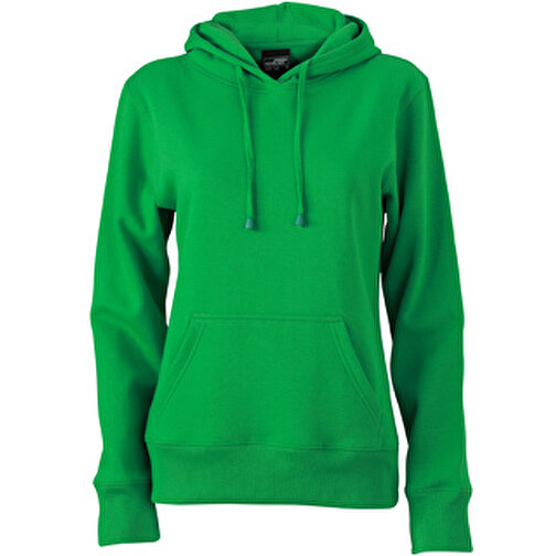 Ladies’ Hooded Sweat , James Nicholson, fern-grün, 80% Baumwolle, ringgesponnen, 20% Polyester, XL, , Bild 1