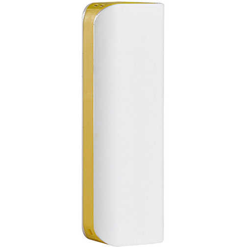 Power Bank Ava , Promo Effects, weiß / gelb, Kunststoff, 9,00cm x 2,20cm x 2,40cm (Länge x Höhe x Breite), Bild 3