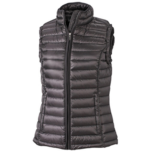 Ladies’ Quilted Down Vest , James Nicholson, schwarz/schwarz, 90% Daunen, 10% Federn, XL, , Bild 1