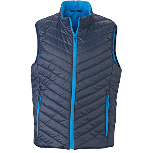 Men’s Lightweight Vest , James Nicholson, navy/aqua, 100% Polyester DuPont™ Sorona®, S, , Bild 1