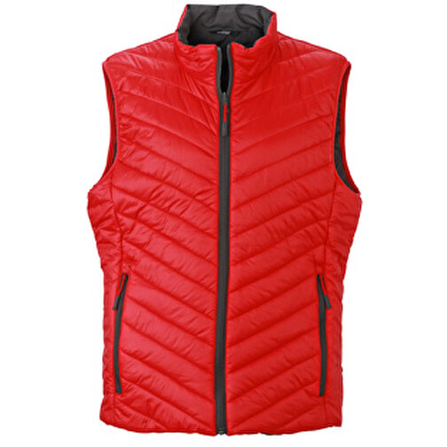 Men’s Lightweight Vest , James Nicholson, rot/carbon, 100% Polyester DuPont™ Sorona®, S, , Bild 1