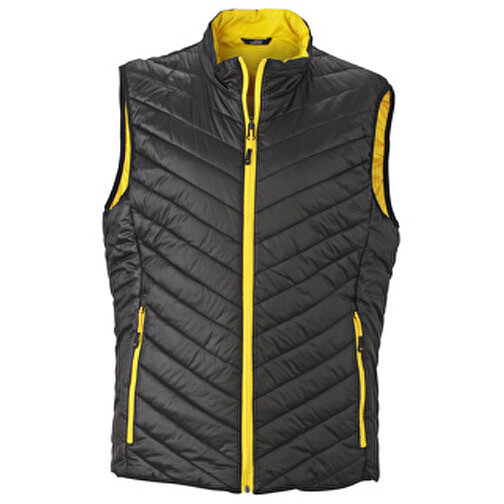 Men’s Lightweight Vest , James Nicholson, schwarz/gelb, 100% Polyester DuPont™ Sorona®, XXL, , Bild 1
